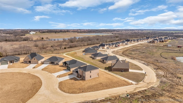 aerial view with a residential view