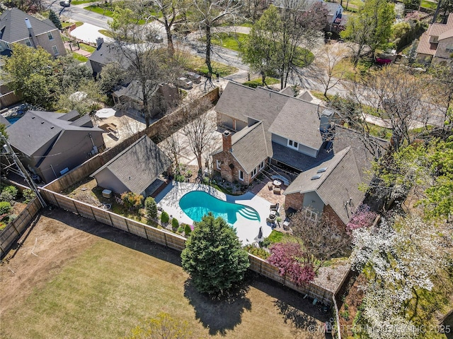 aerial view featuring a residential view