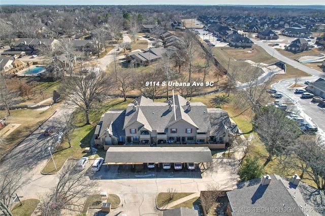 drone / aerial view featuring a residential view