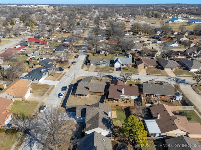 aerial view with a residential view