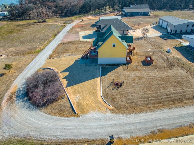 drone / aerial view featuring a rural view