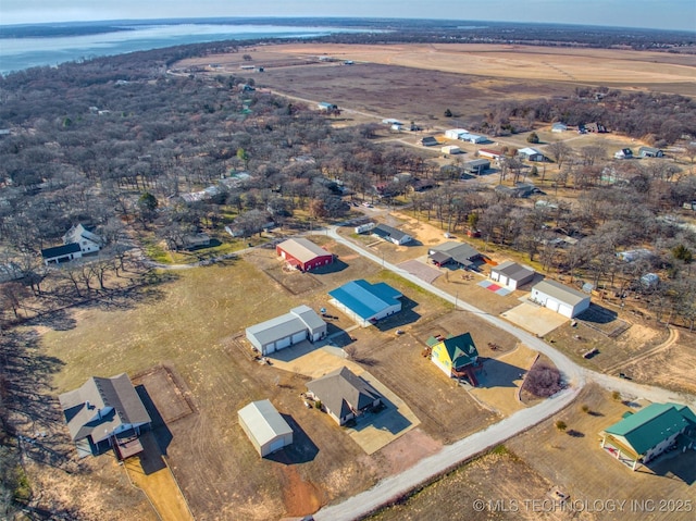 aerial view with a rural view