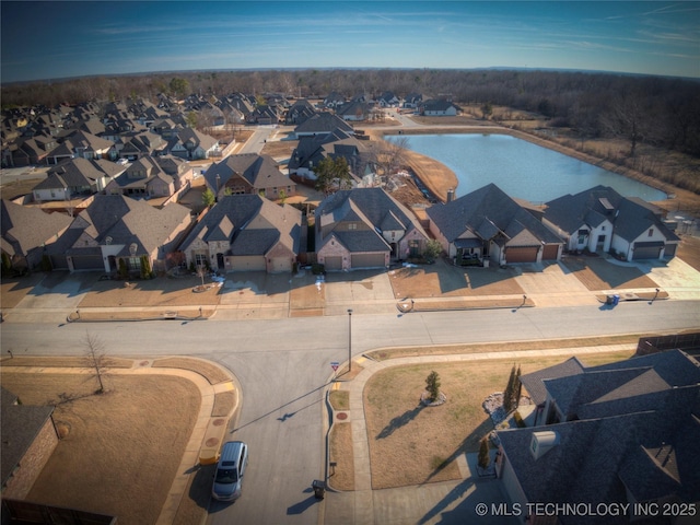 aerial view with a residential view
