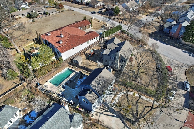 aerial view featuring a residential view