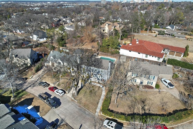 aerial view featuring a residential view