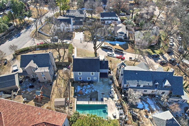 aerial view featuring a residential view