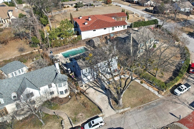 aerial view with a residential view