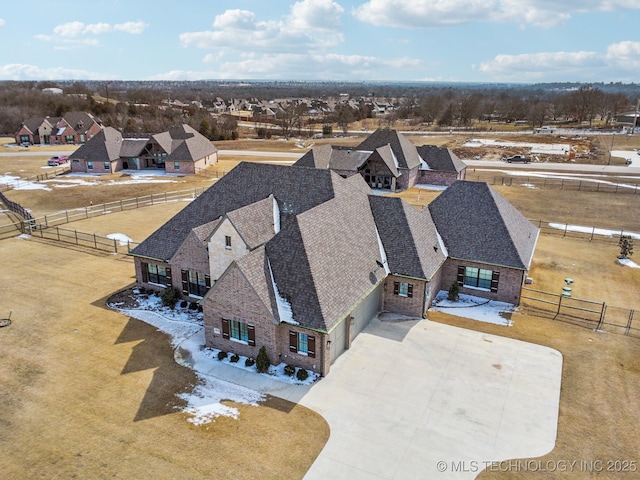 drone / aerial view with a residential view