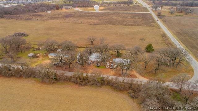 bird's eye view featuring a rural view