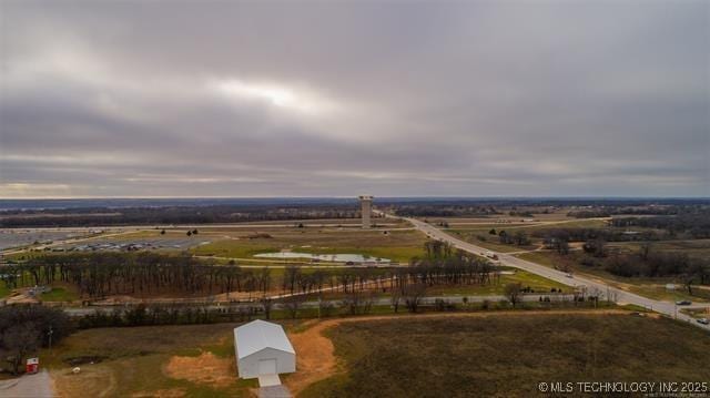 bird's eye view with a rural view