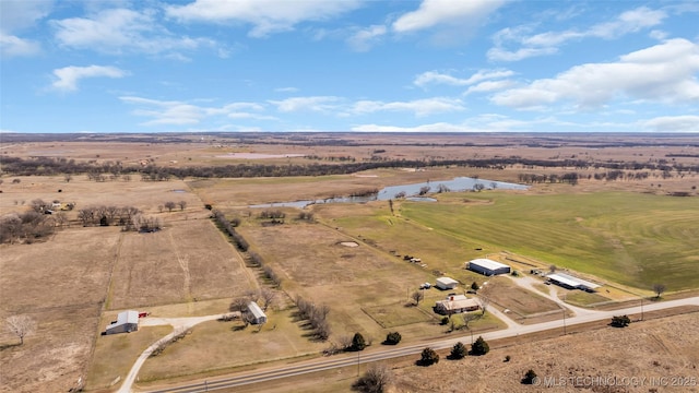 drone / aerial view with a rural view