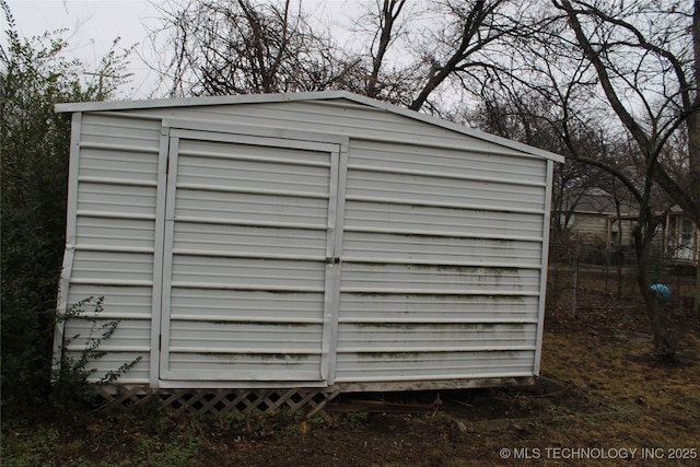 view of shed