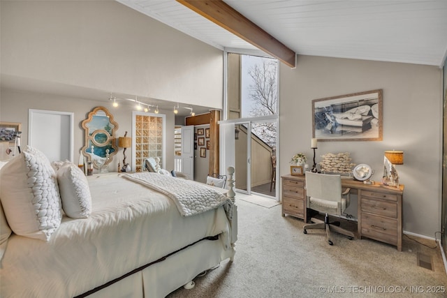 29898 S 566th Rd Unit 411, Afton, OK 74331 - bedroom featuring carpet floors, track lighting, an office area, and baseboards