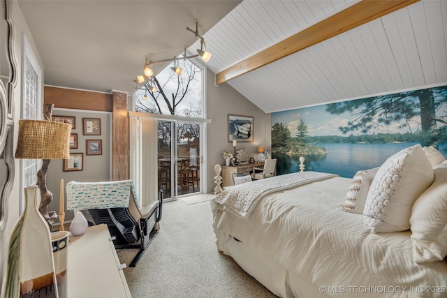 29898 S 566th Rd Unit 411, Afton, OK 74331 - carpeted bedroom featuring a water view and access to outside