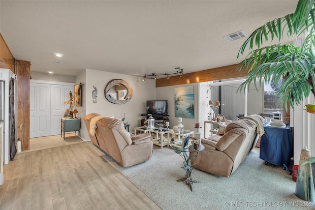 29898 S 566th Rd Unit 411, Afton, OK 74331 - living area featuring light wood-style floors, track lighting, and recessed lighting