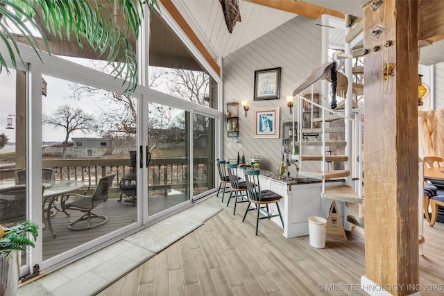 29898 S 566th Rd Unit 411, Afton, OK 74331 - sunroom / solarium featuring vaulted ceiling