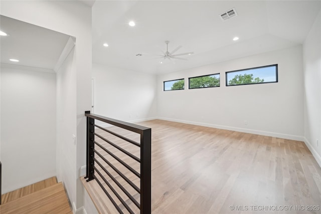 1641 E 32nd St, Tulsa, OK 74105 - unfurnished room featuring light wood-style flooring, recessed lighting, and ceiling fan