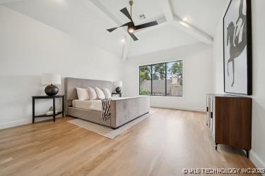1641 E 32nd St, Tulsa, OK 74105 - bedroom featuring wood finished floors and ceiling fan