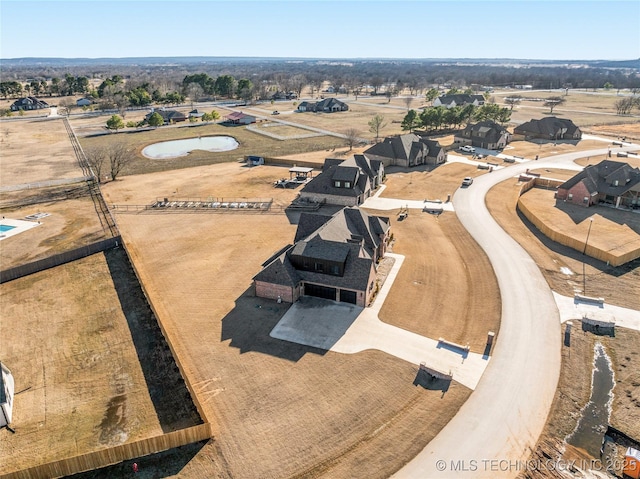 aerial view with a residential view