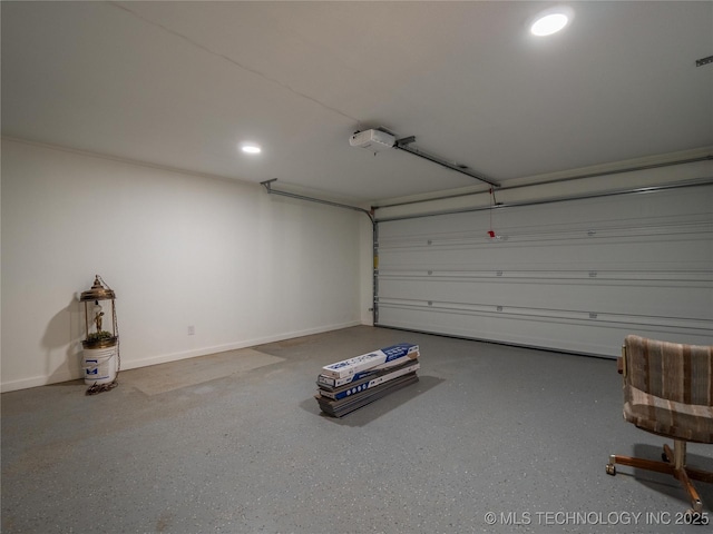 garage featuring baseboards