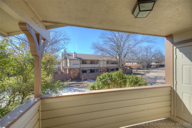 balcony with a residential view