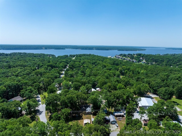 453576 Kaw Ave, Afton, OK 74331 - drone / aerial view of a heavily wooded area and a large body of water