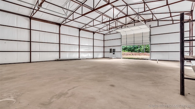 garage featuring metal wall