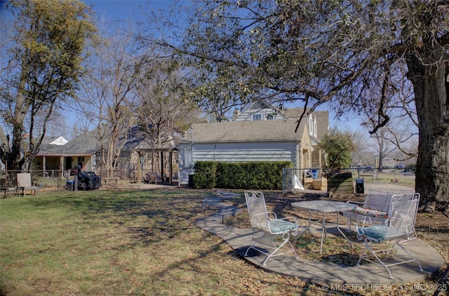 view of yard with fence