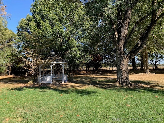 view of yard with a gazebo