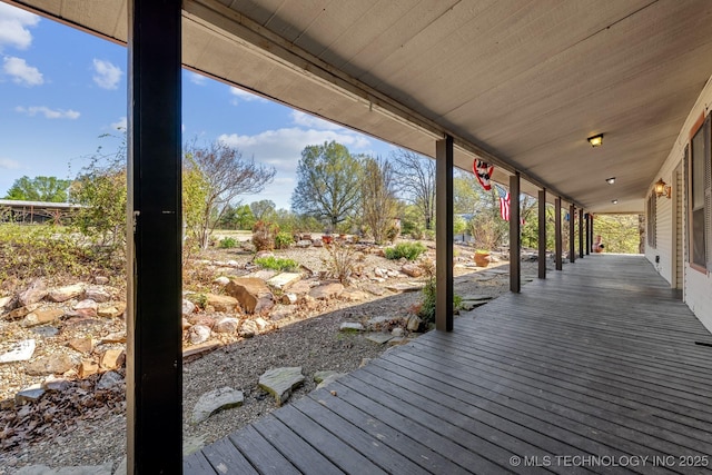 deck featuring a porch