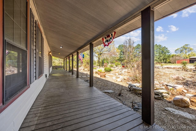 wooden deck with a porch