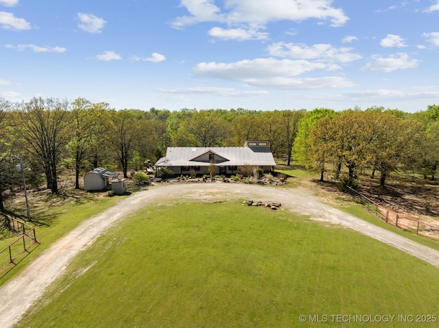 bird's eye view featuring a rural view