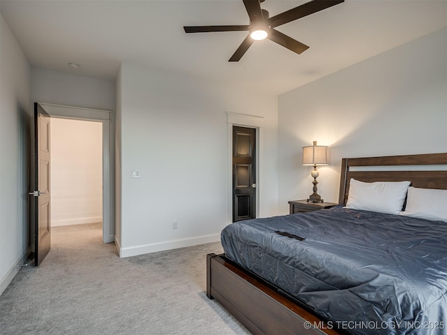 18420 E Persimmon Ln, Owasso, OK 74055 - bedroom featuring light carpet and a ceiling fan