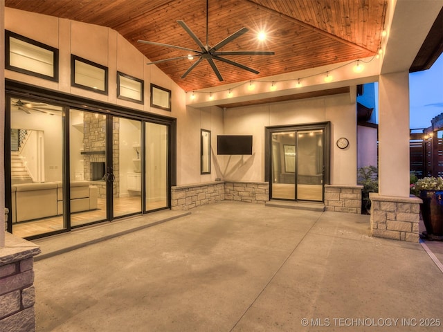 18420 E Persimmon Ln, Owasso, OK 74055 - view of patio featuring ceiling fan