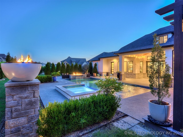 18420 E Persimmon Ln, Owasso, OK 74055 - outdoor pool featuring an in-ground hot tub and a patio