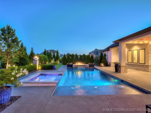 18420 E Persimmon Ln, Owasso, OK 74055 - view of swimming pool featuring a patio area and a pool with connected hot tub