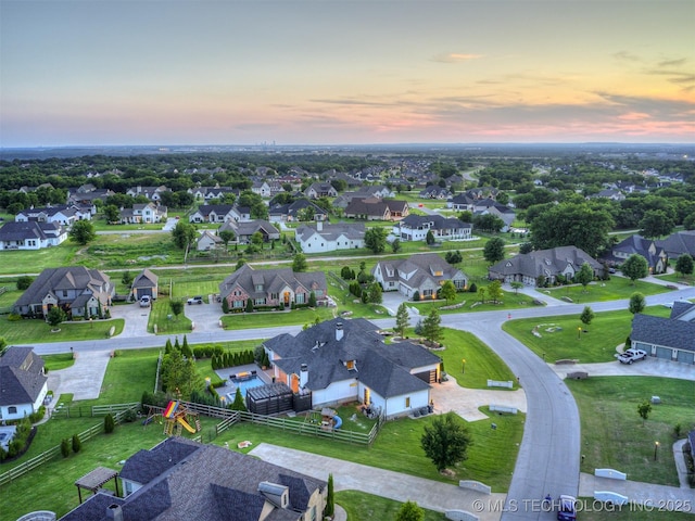18420 E Persimmon Ln, Owasso, OK 74055 - aerial view at dusk of a residential view