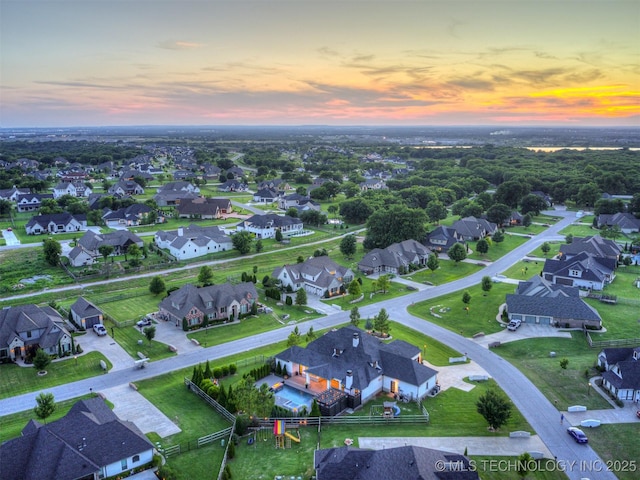 18420 E Persimmon Ln, Owasso, OK 74055 - aerial view at dusk of a residential view
