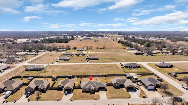 drone / aerial view with a residential view