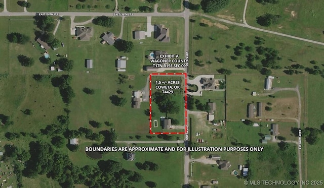 13902 S 241st E Ave, Coweta, OK 74429 - map of property location with property boundaries highlighted