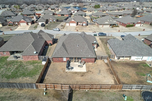 aerial view with a residential view