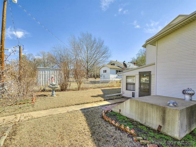 view of yard with fence