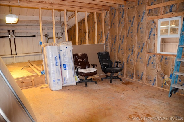 basement featuring water heater