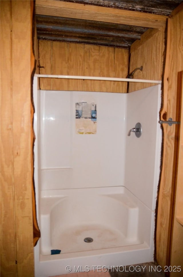 bathroom featuring walk in shower