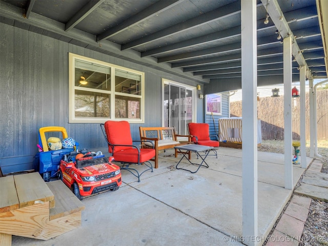 view of patio / terrace with fence