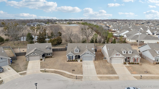 bird's eye view with a residential view