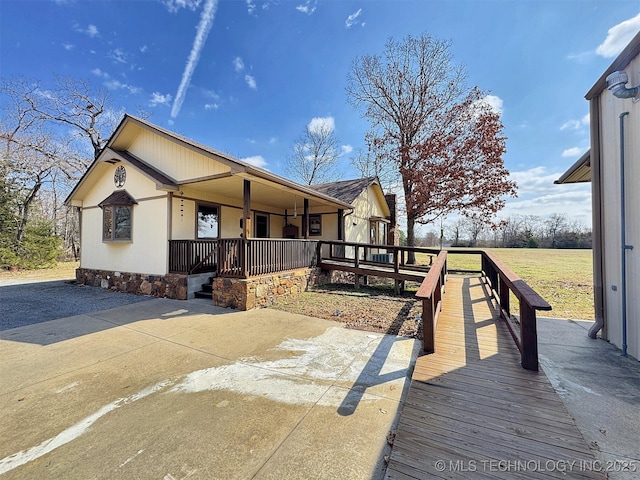 view of home's exterior with covered porch