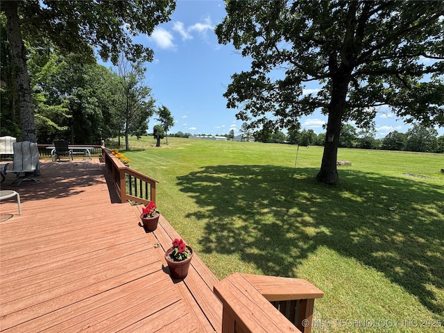 32432 S Skyline Dr, Cookson, OK 74427 - wooden terrace featuring a yard