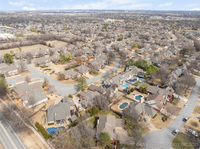 bird's eye view featuring a residential view