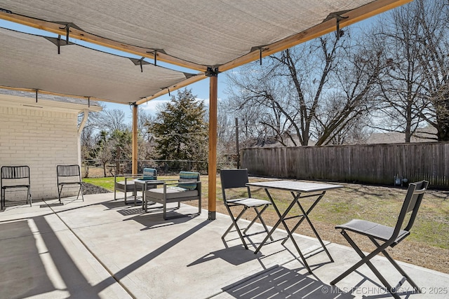 view of patio with a fenced backyard